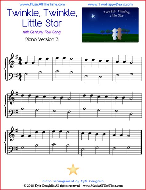 Twinkle Twinkle Little Star (Easy Children Piano Variations, After Mozart)